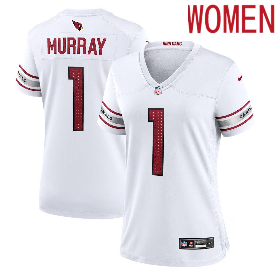 Women Arizona Cardinals #1 Kyler Murray Nike White Game Player NFL Jersey